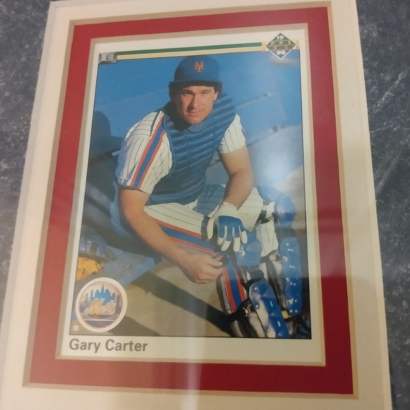 90's Gary Carter Baseball Memorabilia Display Card Frame - Picture 4 of 9